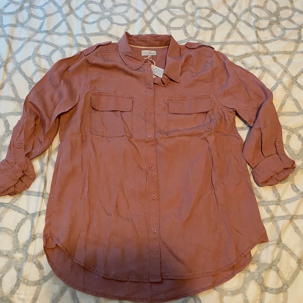 Salmon Button Up Top